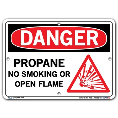 Vestil Aluminum Composite Sign, 7-1/2" H, 10-1/2" W, Rectangle, English, SI-D-70-A-AC-130 SI-D-70-A-AC-130